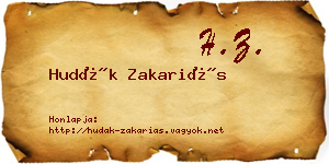 Hudák Zakariás névjegykártya